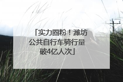 实力圈粉！潍坊公共自行车骑行量破4亿人次