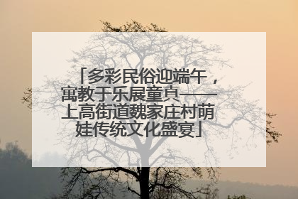多彩民俗迎端午，寓教于乐展童真——上高街道魏家庄村萌娃传统文化盛宴