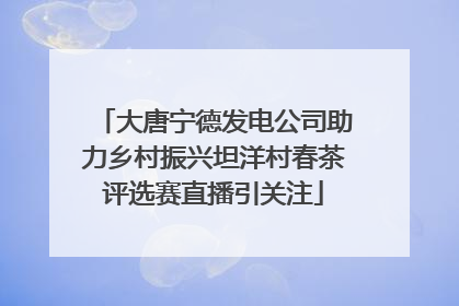大唐宁德发电公司助力乡村振兴坦洋村春茶评选赛直播引关注