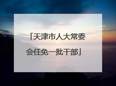 天津市人大常委会任免一批干部