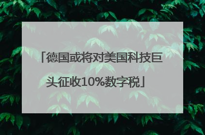 德国或将对美国科技巨头征收10%数字税