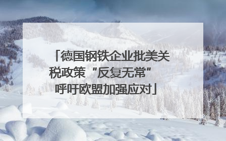 德国钢铁企业批美关税政策“反复无常” 呼吁欧盟加强应对