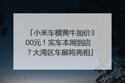 小米车模黄牛加价300元！实车本周到店？大湾区车展将亮相