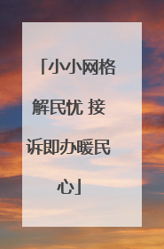 小小网格解民忧 接诉即办暖民心