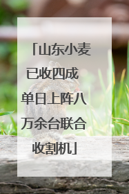 山东小麦已收四成 单日上阵八万余台联合收割机