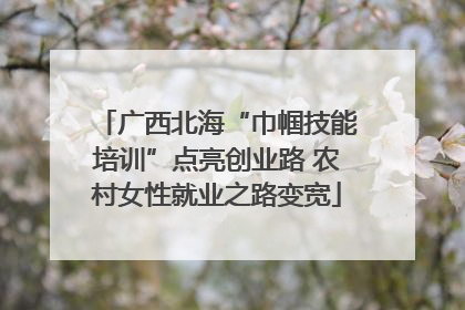 广西北海“巾帼技能培训”点亮创业路 农村女性就业之路变宽