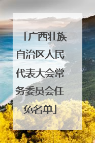 广西壮族自治区人民代表大会常务委员会任免名单