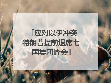 应对以伊冲突 特朗普提前退席七国集团峰会