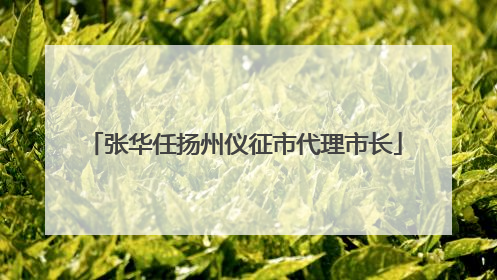 张华任扬州仪征市代理市长