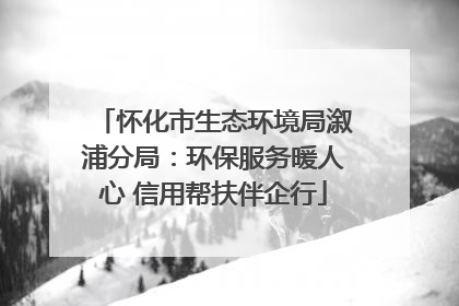 怀化市生态环境局溆浦分局：环保服务暖人心 信用帮扶伴企行