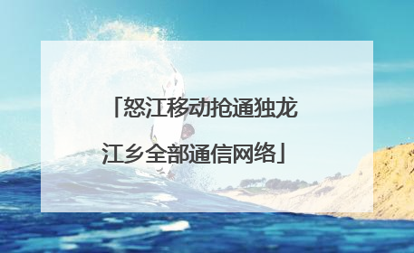 怒江移动抢通独龙江乡全部通信网络