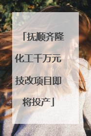 抚顺齐隆化工千万元技改项目即将投产