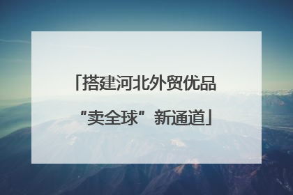 搭建河北外贸优品“卖全球”新通道