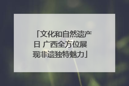 文化和自然遗产日 广西全方位展现非遗独特魅力