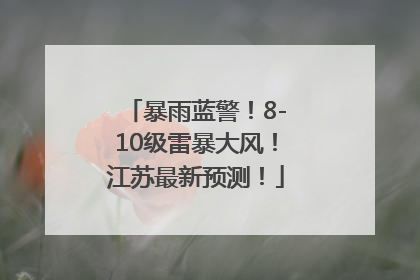 暴雨蓝警！8-10级雷暴大风！江苏最新预测！