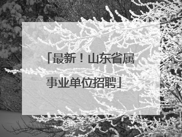 最新！山东省属事业单位招聘