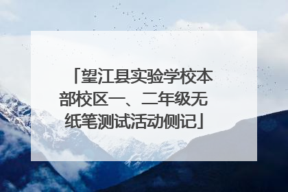 望江县实验学校本部校区一、二年级无纸笔测试活动侧记