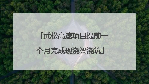 武松高速项目提前一个月完成现浇梁浇筑