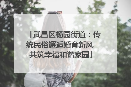 武昌区杨园街道：传统民俗邂逅婚育新风 共筑幸福和谐家园