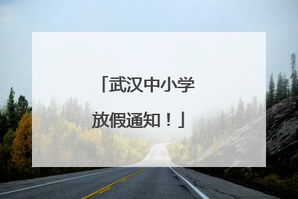 武汉中小学放假通知！