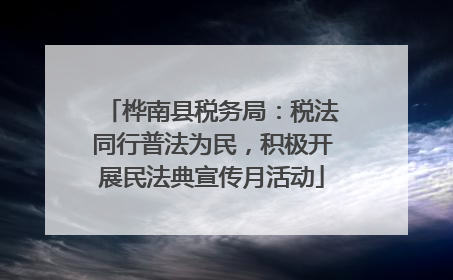 桦南县税务局：税法同行普法为民，积极开展民法典宣传月活动