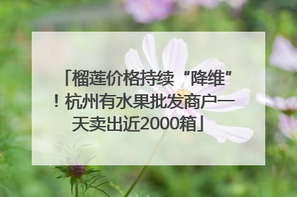 榴莲价格持续“降维”！杭州有水果批发商户一天卖出近2000箱