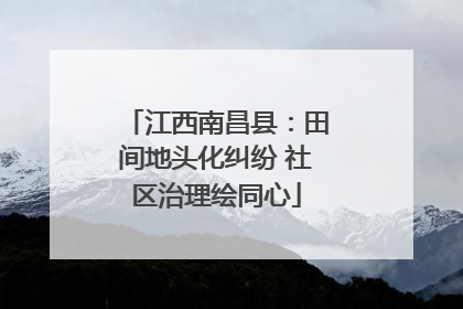 江西南昌县：田间地头化纠纷 社区治理绘同心