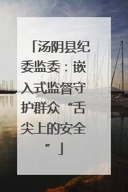 汤阴县纪委监委：嵌入式监督守护群众“舌尖上的安全”