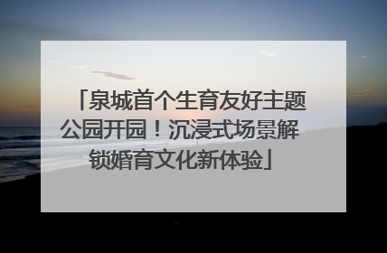 泉城首个生育友好主题公园开园！沉浸式场景解锁婚育文化新体验