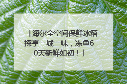 海尔全空间保鲜冰箱探享一城一味，冻鱼60天新鲜如初！