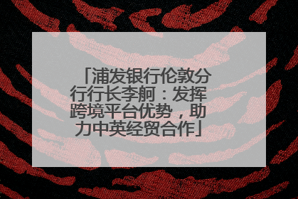 浦发银行伦敦分行行长李舸：发挥跨境平台优势，助力中英经贸合作