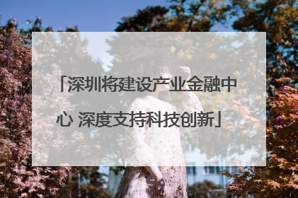 深圳将建设产业金融中心 深度支持科技创新