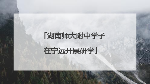 湖南师大附中学子在宁远开展研学