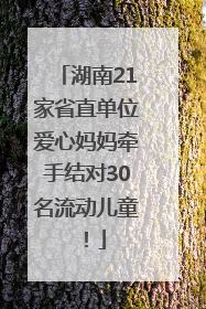 湖南21家省直单位爱心妈妈牵手结对30名流动儿童！