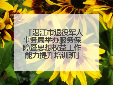 湛江市退役军人事务局举办服务保障暨思想权益工作能力提升培训班