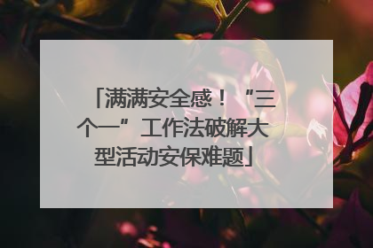 满满安全感！“三个一”工作法破解大型活动安保难题