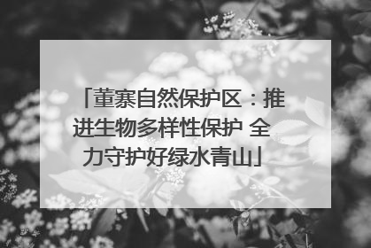 董寨自然保护区：推进生物多样性保护 全力守护好绿水青山