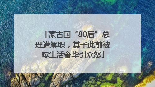 蒙古国“80后”总理遭解职，其子此前被曝生活奢华引众怒