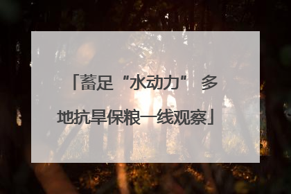 蓄足“水动力” 多地抗旱保粮一线观察