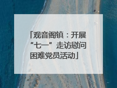 观音阁镇：开展“七一”走访慰问困难党员活动