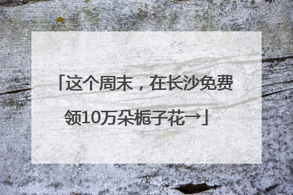 这个周末，在长沙免费领10万朵栀子花→