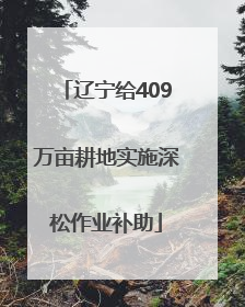 辽宁给409万亩耕地实施深松作业补助