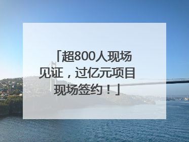超800人现场见证，过亿元项目现场签约！