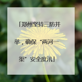 郑州坚持三防并举，确保“两河一渠”安全度汛