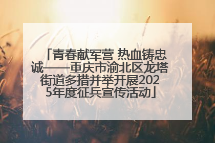 青春献军营 热血铸忠诚——重庆市渝北区龙塔街道多措并举开展2025年度征兵宣传活动