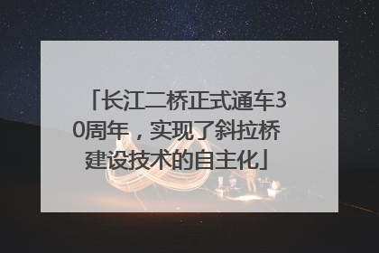 长江二桥正式通车30周年，实现了斜拉桥建设技术的自主化