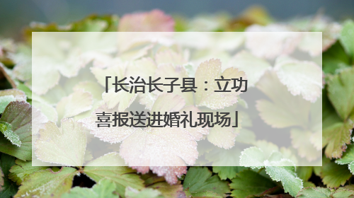 长治长子县：立功喜报送进婚礼现场