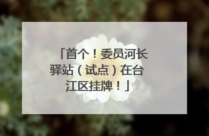 首个！委员河长驿站（试点）在台江区挂牌！