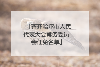 齐齐哈尔市人民代表大会常务委员会任免名单