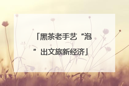 黑茶老手艺“泡”出文旅新经济